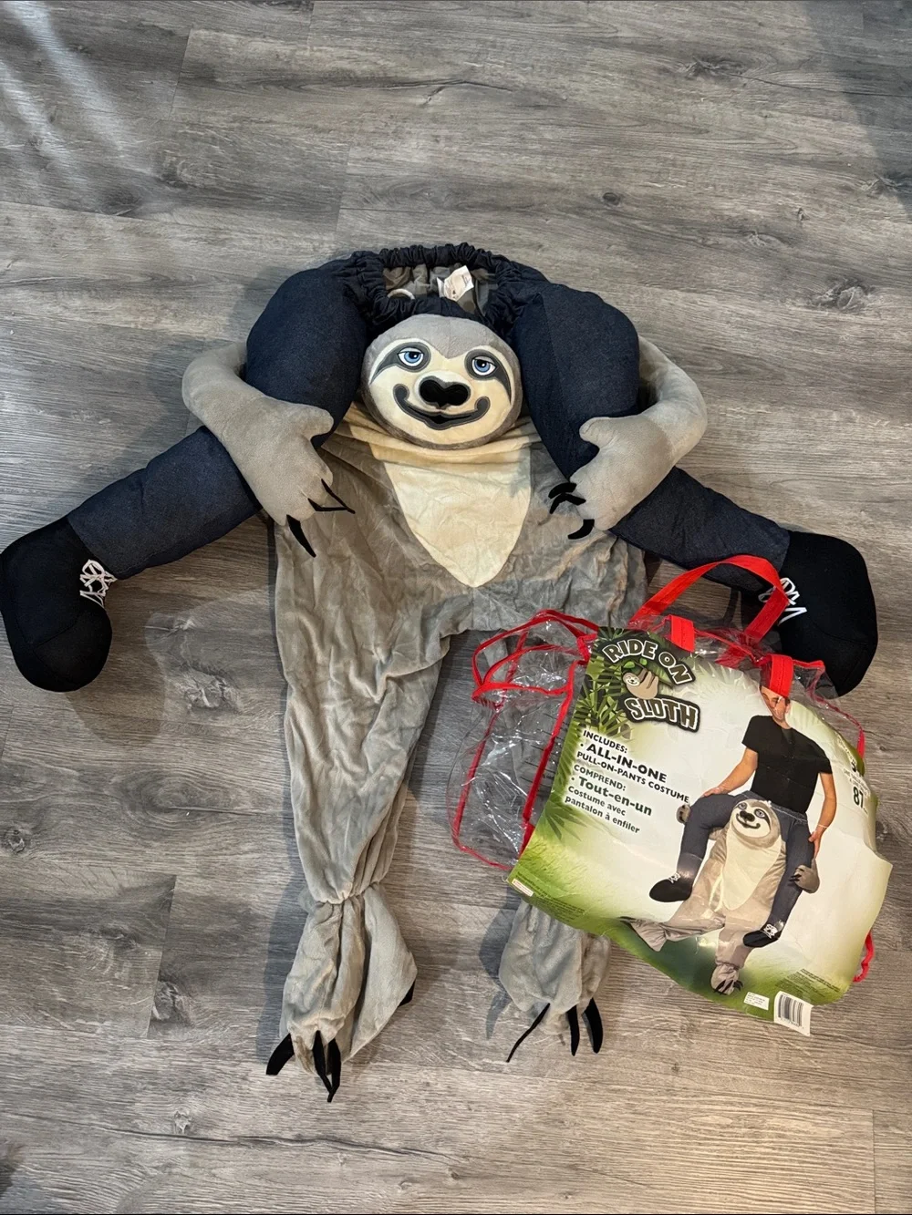 Ride On Sloth Halloween Costume Adult Size Soft Cozy Funny Party